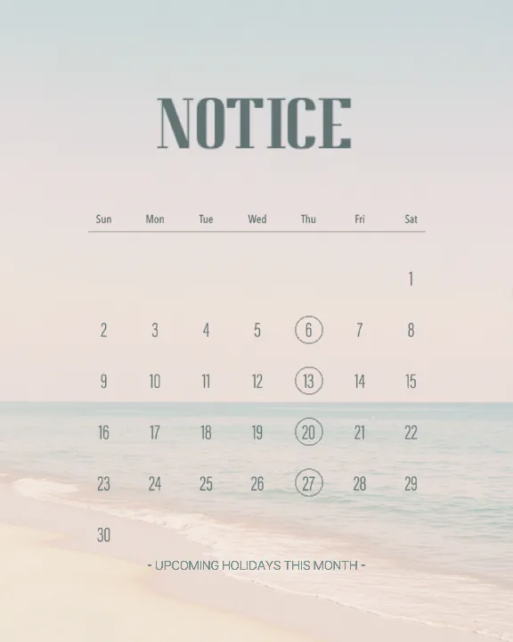 11월 휴일 안내