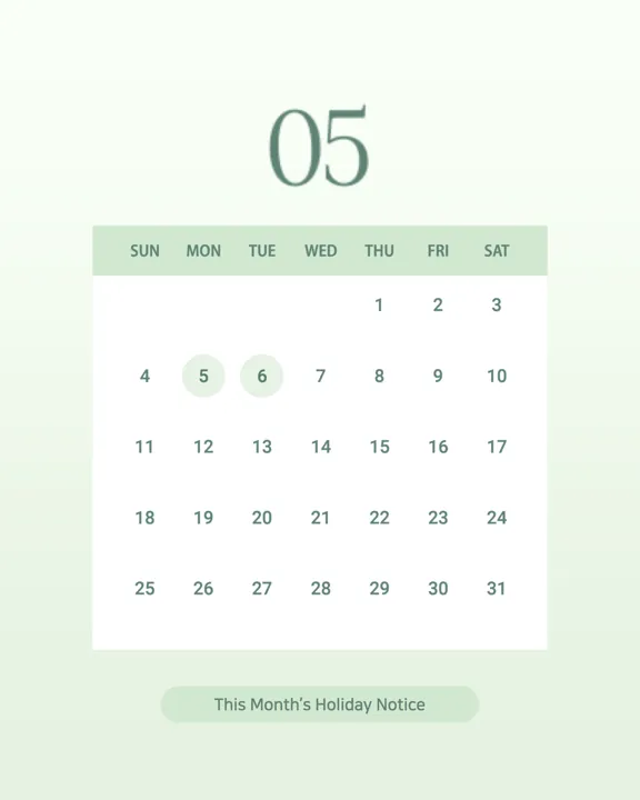 5월의 컬러 캘린더
