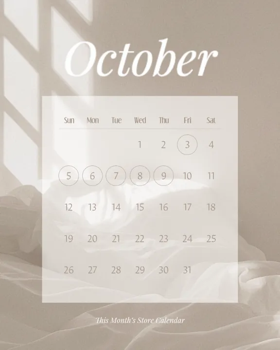 10월 스토어 운영 캘린더