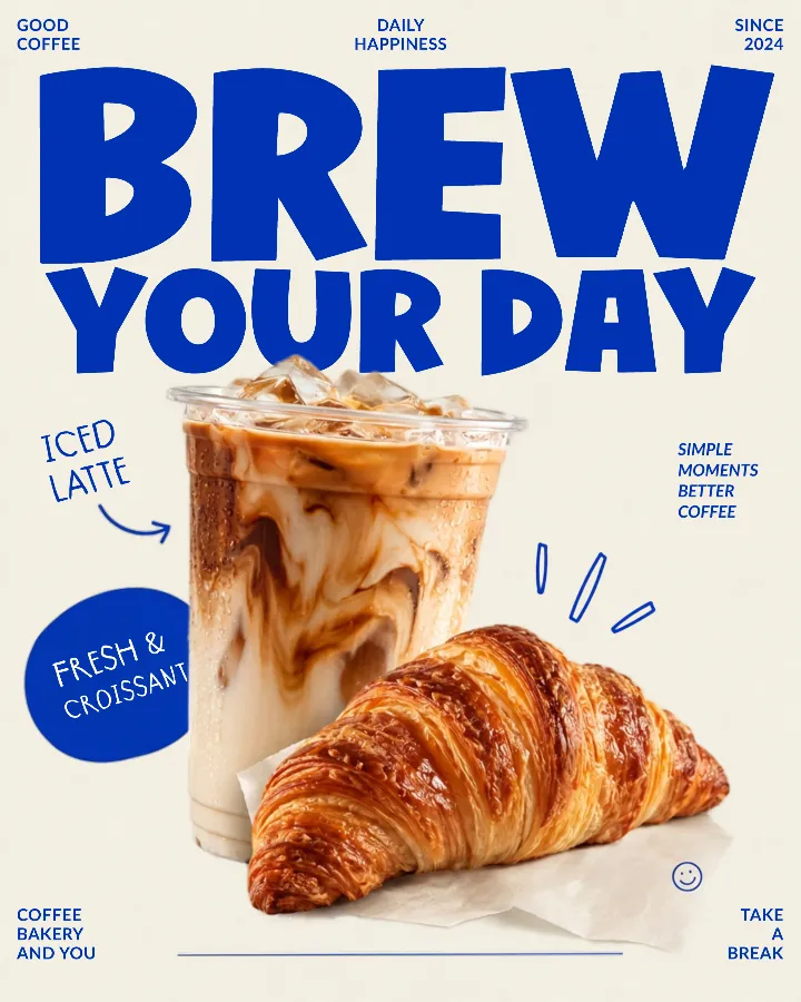 Fresh Latte & Croissant
